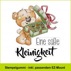 Bär mit Pralinen  - Stempelgummi 9,5x10,5cm